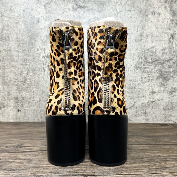 Dolce Vita leopard print Cyan fur heeled booties, animal print boots, size 9.5 - Picture 6 of 8
